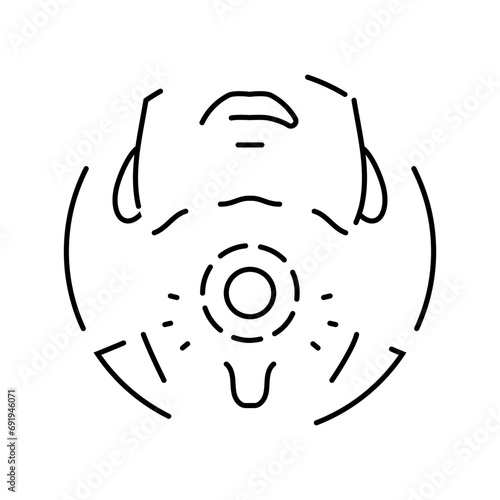 difficulty swallowing disease symptom line icon vector. difficulty swallowing disease symptom sign. isolated contour symbol black illustration