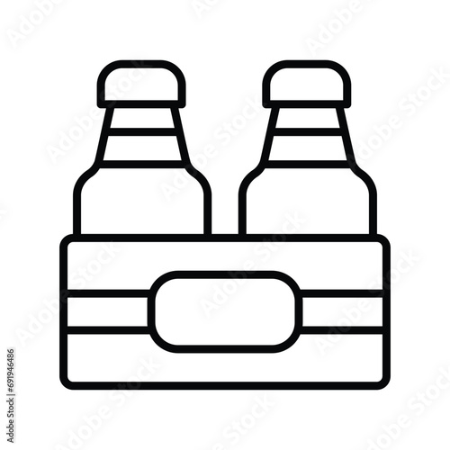 Icon of milk bottles crate in modern design style, ready for premium use
