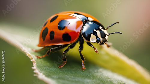 Close up of a ladybug burrowing, insect behavior, intricate, natural world