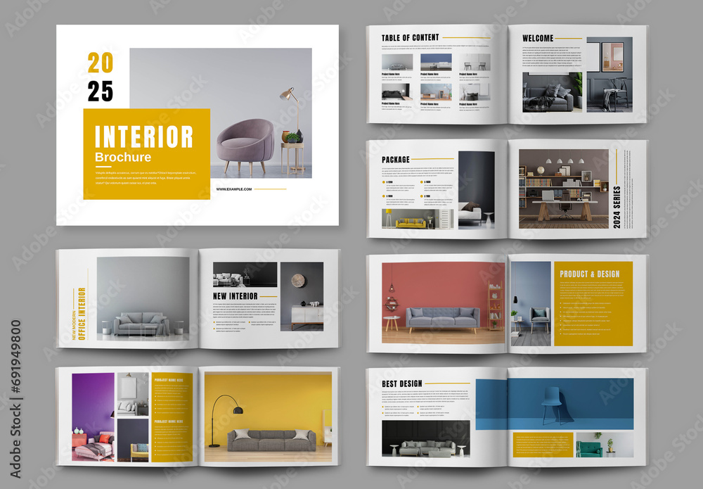 Interior Design Brochure Template Stock Template | Adobe Stock