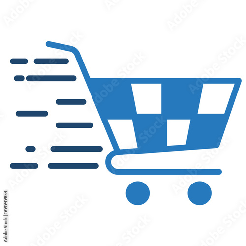 Speedy Checkout icon line vector illustration