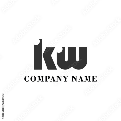 KW Initial logo elegant logotype corporate font idea unity photo