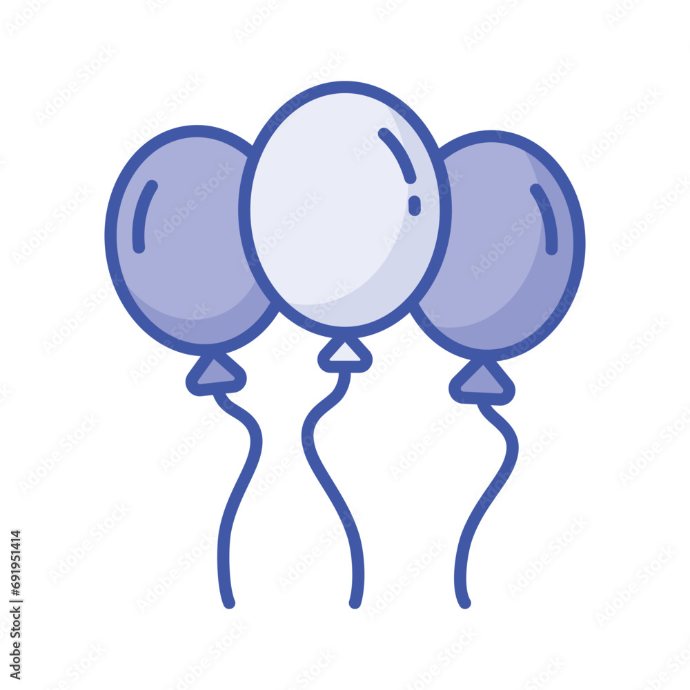Helium balloons vector design, bunch of balloons for birthday and party, flying balloons with rope, party decorations Helium balloons vector design, bunch of balloons for birthday and party, flying balloons with rope, party decorations
