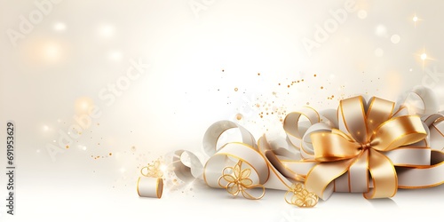 christmas background with golden ribbon and stars christmas, decoration, holiday