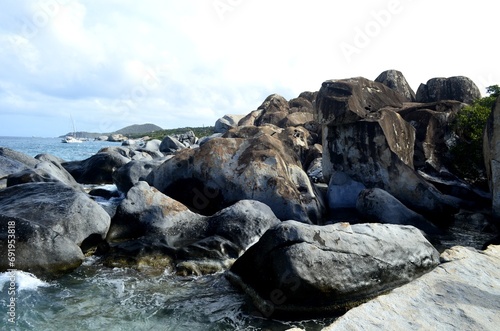 rocks on the beach Virgin Gorda baths bvi British virgin islands rock formation in virgin Gorda island Caribbean islands 