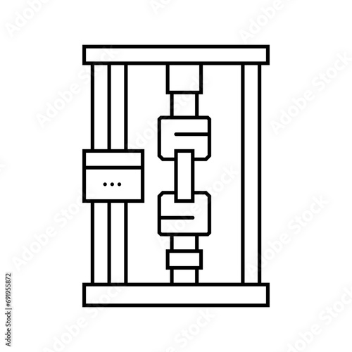 fatigue testing materials engineering line icon vector. fatigue testing materials engineering sign. isolated contour symbol black illustration