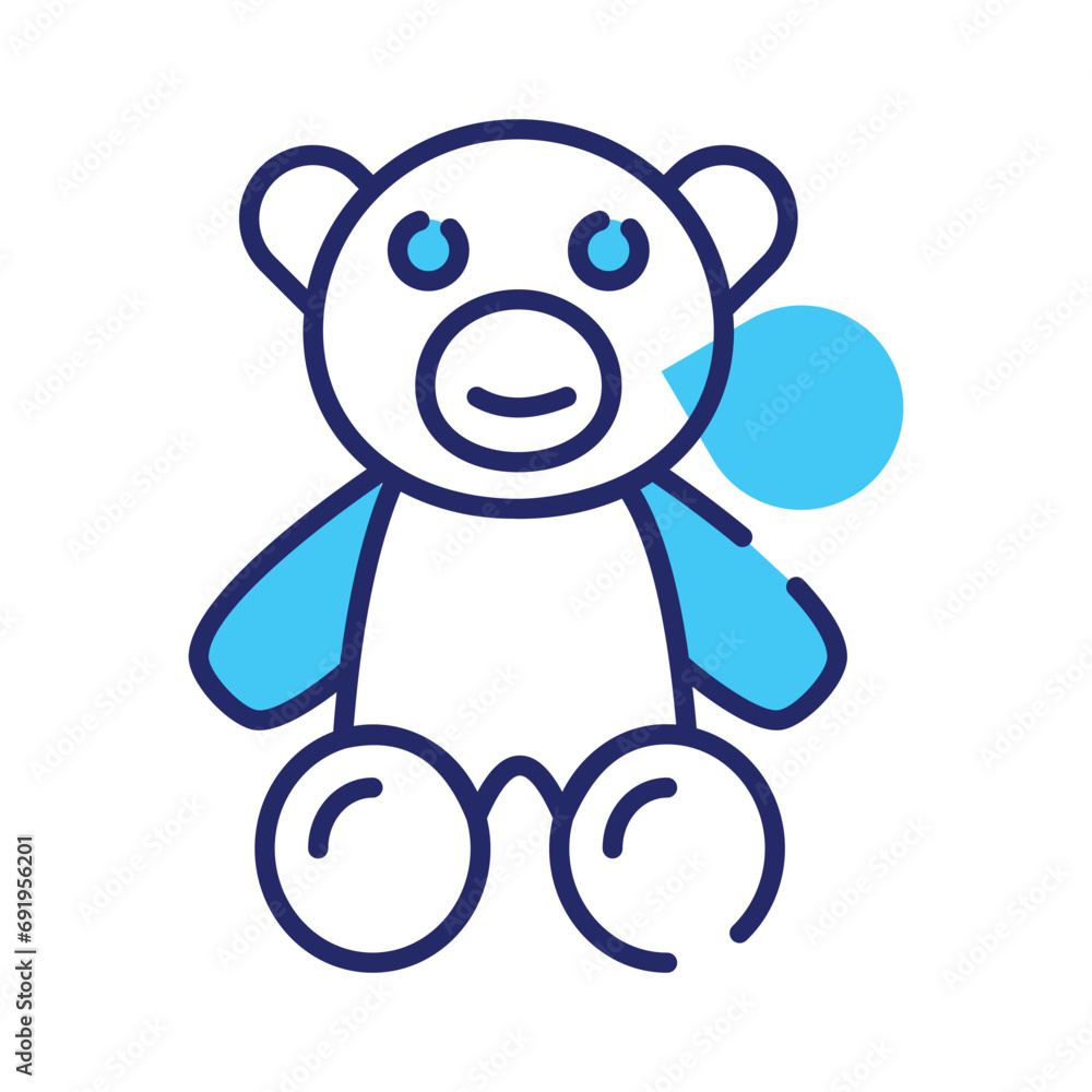 Teddy bear icon in trendy design style, cute teddy bear vector for kids playing Teddy bear icon in trendy design style, cute teddy bear vector for kids playing