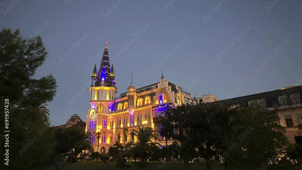 Time-lipase photography of architecture night scenes in Batumi City, Georgia。 Time-lipase photography of architecture night scenes in Batumi City, Georgia。