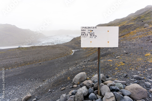 Sólheimajökull glacier tongue in Iceland in autumn photo