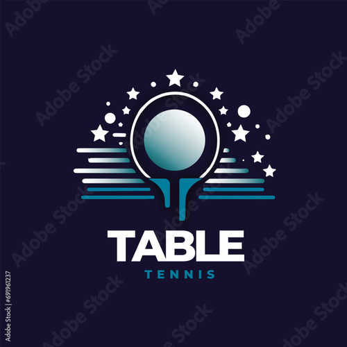 Table tennis racket sport logo known as ping pong