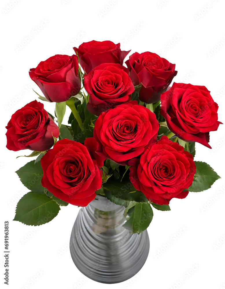 Red roses in vase. Red roses in vase.