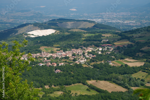Mountain landscape along the road to Rocca di Cambio  Abruzzo