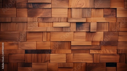 A warm and inviting pattern resembling finely crafted wood panels, adding a natural touch to the space photo