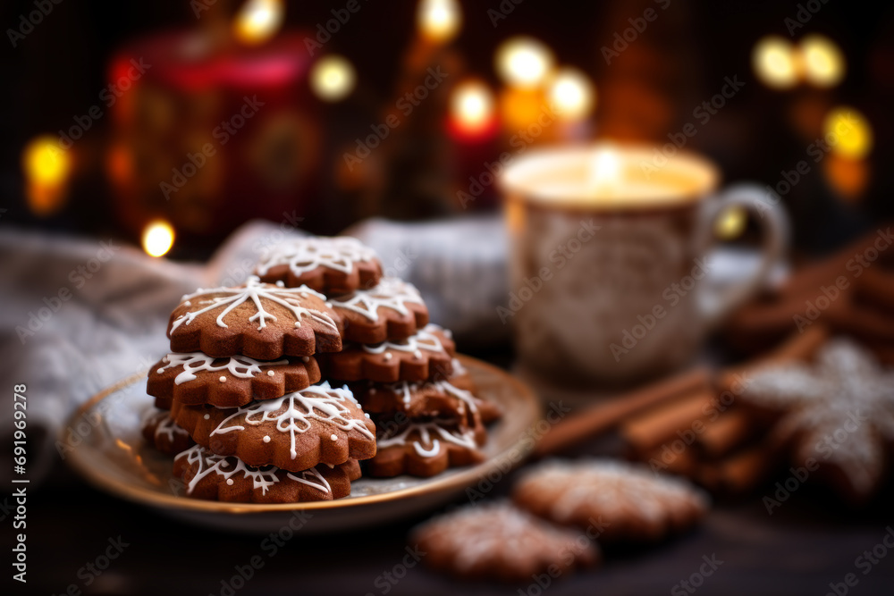 cookies with coffee by candle light generative ai cookies with coffee by candle light generative ai