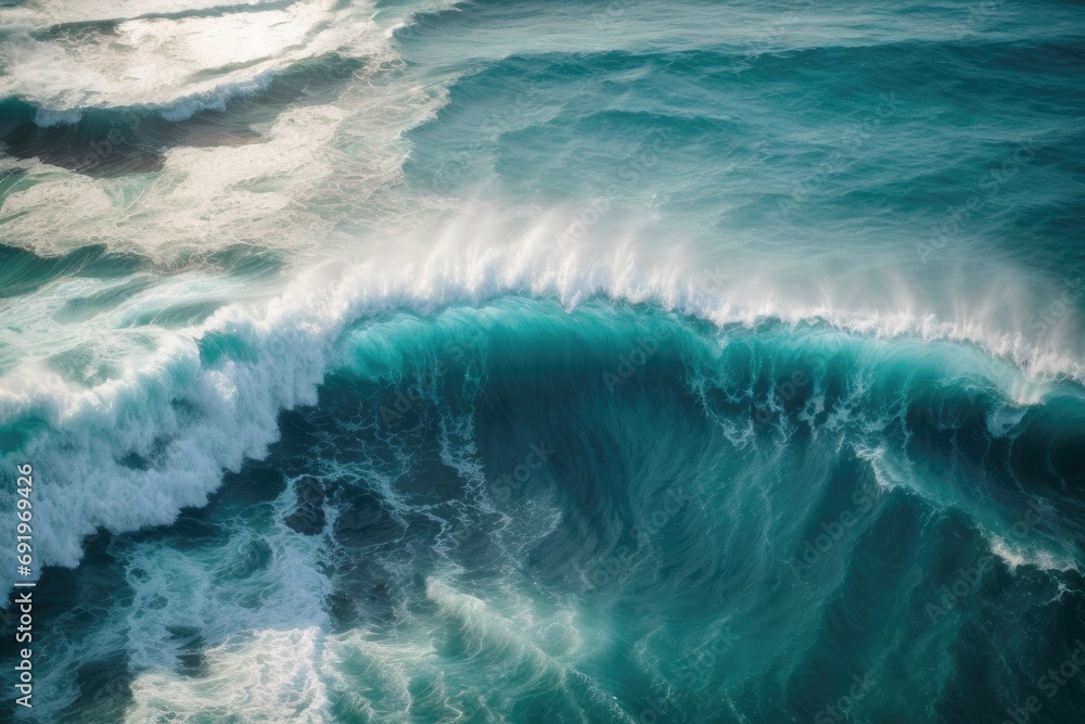 A mesmerizing landscape of the ocean's powerful and fluid nature captured in a stunning wind wave, beckoning us to appreciate and protect our precious water resources