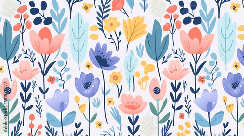 seamless pattern with flowers © Koihime