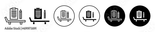 psychology treatment icon. mental health therapy treatment report check by phycologist or psychiatry therapist symbol logo set. patient counseling through psychology treatment therapy vector sign 