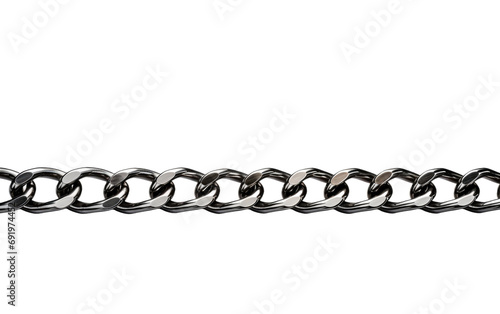 Stylish Steel Chain on White or PNG Transparent Background.