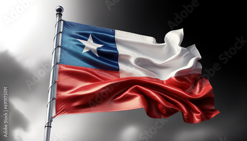 country flag, waving national flag of Chile , generative ai, generative,  ai,