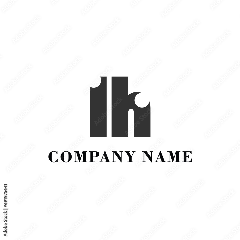 LH Initial logo elegant logotype corporate font idea unity