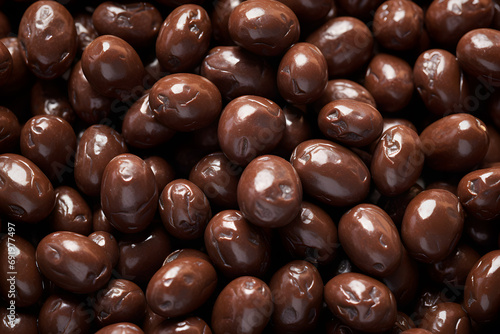 Close up of chocolate covered raisins photo
