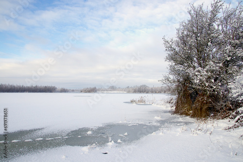 The lake freezes into ice so beautiful © tiger2506