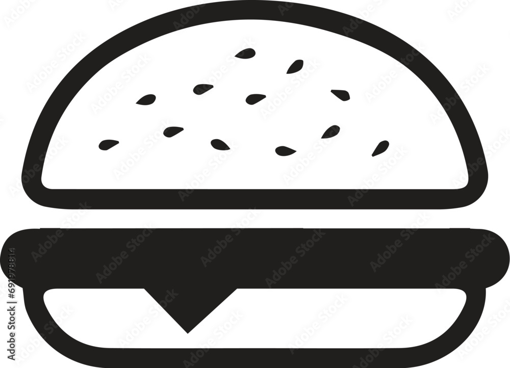 Burger retro cartoon fast food stickers. Comic character, slogan, quotes and other elements for burger bar, cafe, restaurant. 