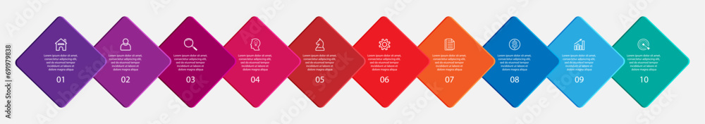 Simple infographic 10 parts or options, simple design with colorful colors,
icons, text and numbers, for presentations, flow diagrams and your business Simple infographic 10 parts or options, simple design with colorful colors,
icons, text and numbers, for presentations, flow diagrams and your business