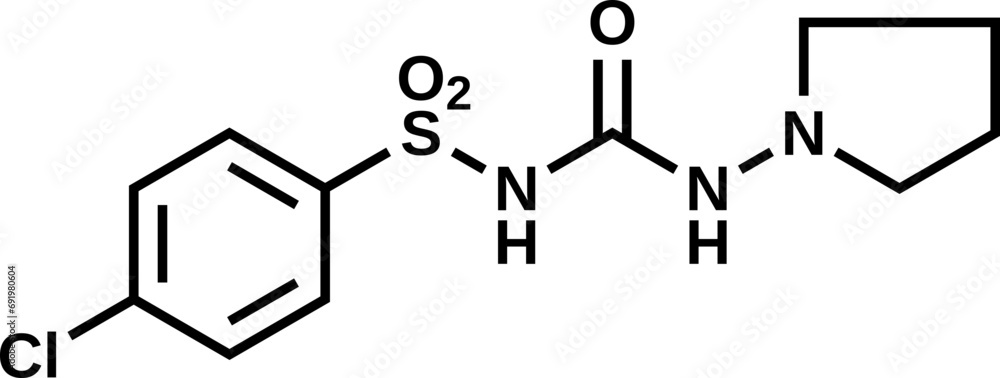 Fototapeta premium Glyclopyramide structural formula, vector illustration
