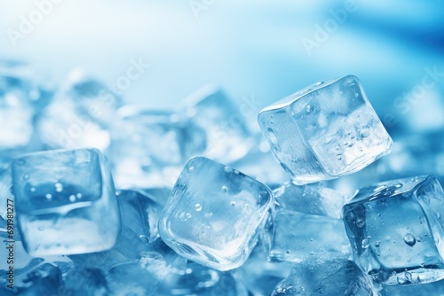  a pile of ice cubes sitting on top of a pile of ice cubes on top of a table. © Shanti