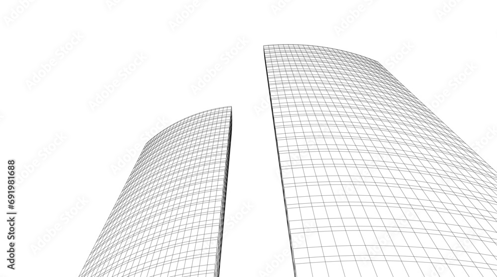 abstract architecture vector 3d drawing abstract architecture vector 3d drawing