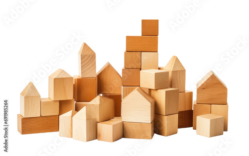 Wooden Blocks Building On Transparent PNG