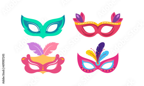 Collection Venetian carnival masks logo