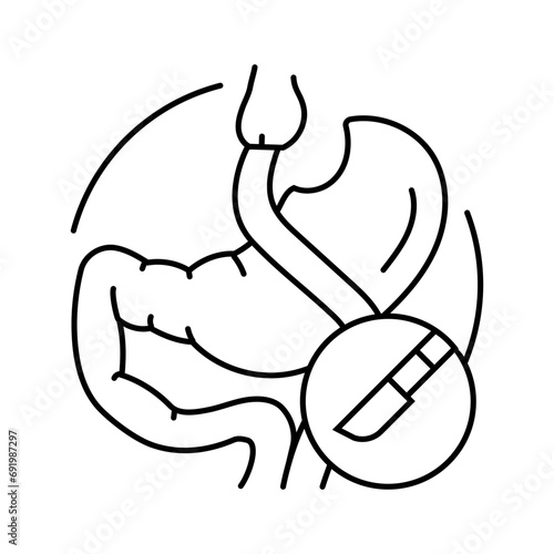 gastric bypass gastroenterologist line icon vector. gastric bypass gastroenterologist sign. isolated contour symbol black illustration
