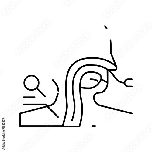 endoscopic procedure gastroenterologist line icon vector. endoscopic procedure gastroenterologist sign. isolated contour symbol black illustration