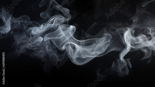 Clouds of white smoke on a black background texture