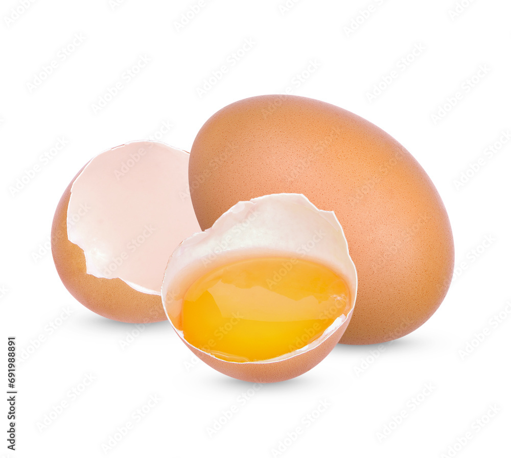 Chicken Egg , Broken egg isolated on white background