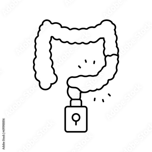 constipation treatment line icon vector. constipation treatment sign. isolated contour symbol black illustration