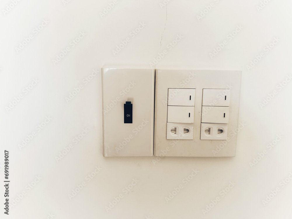 The power outlet is designed with 2 sockets , 4 switches of light and breaker The power outlet is designed with 2 sockets , 4 switches of light and breaker