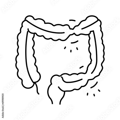 irritable bowel syndrome line icon vector. irritable bowel syndrome sign. isolated contour symbol black illustration