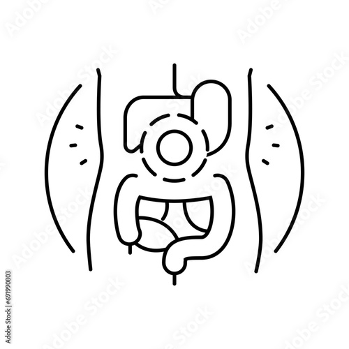 abdominal pain gastroenterologist line icon vector. abdominal pain gastroenterologist sign. isolated contour symbol black illustration