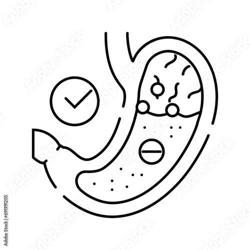 heartburn relief gastroenterologist line icon vector. heartburn relief gastroenterologist sign. isolated contour symbol black illustration