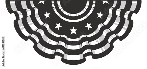 USA flag vintage sticker monochrome