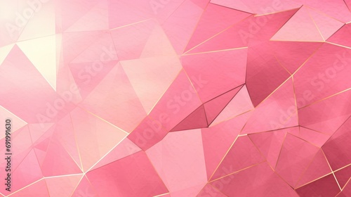 Abstract Pink Gold Geometric Background,