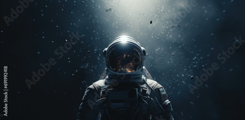 an astronaut is shown in his spacesuit with space on the background