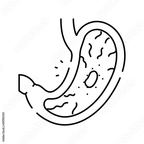 gastric ulcer gastroenterologist line icon vector. gastric ulcer gastroenterologist sign. isolated contour symbol black illustration