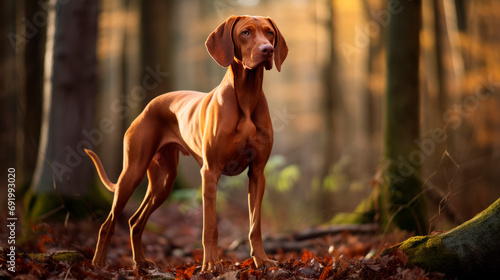 Brown Dog Standing in the Forest