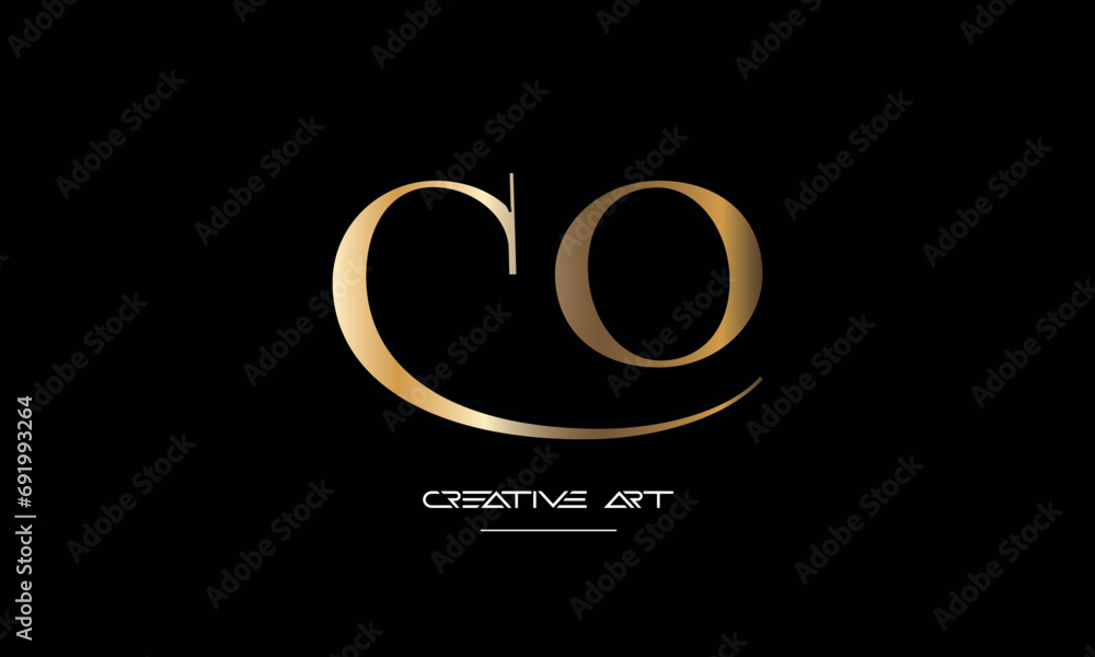 CO, OC, C, O abstract letters logo monogram CO, OC, C, O abstract letters logo monogram