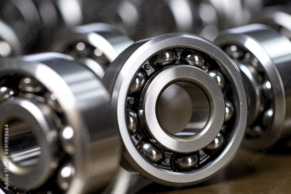Stainless steel bearings, ball bearings. - obrazy, fototapety, plakaty 