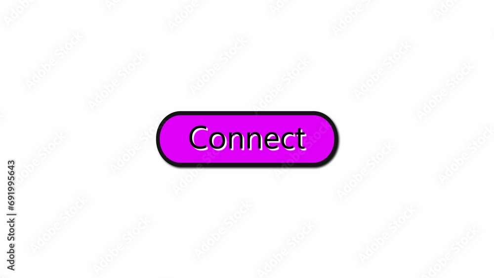 Purple connect button with a cursor icon on a clean white abstract background.